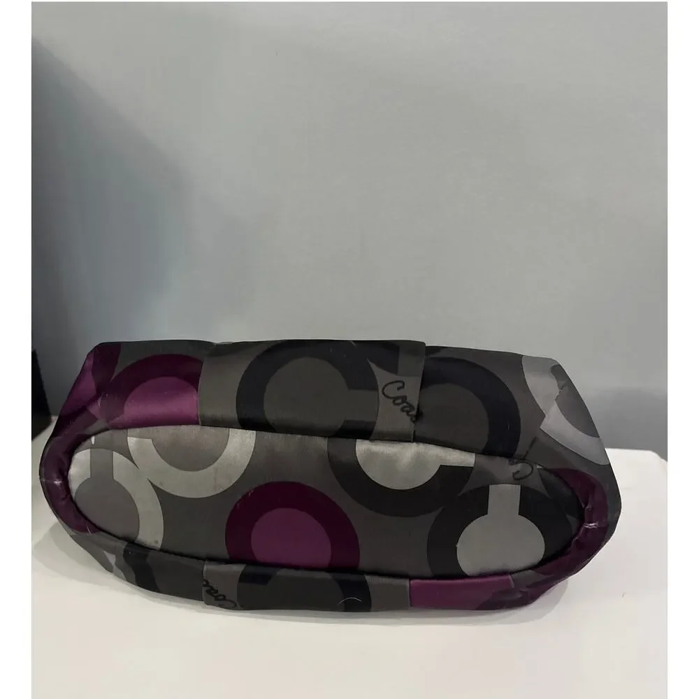 Coach Madison Sophia Clover Logo Sateen Bag Purse Purple Tones - Picture 10 of 10